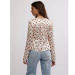 Free People Western Dainty Ethereal Lace Field Of Roses Satin Blouse Size Small Photo 3
