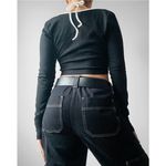 Princess Polly ★  long sleeve halter top - Black/White ★ Photo 9