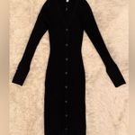 Reiss NWOT  Avery Rib Knit Body Con casual Midi-Dress in Black sz  M Photo 5