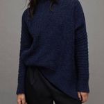 All Saints Selena Mixed Stitch Asymmetric Sweater Midnight Blue Size S New w/Tag Photo 0