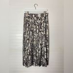 Alex Marie  Snake Print Satin Pleated Button Down Midi Skirt Photo 7