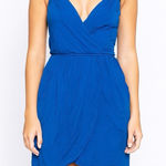 BCBGeneration  Women’s Mini Dress XS Faux Wrap Tulip Hem Pockets Summer Y2K Club Photo 0