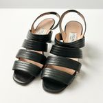 CELINE  Black Leather Strappy Heeled Sandals Size 37 IT 7 US Photo 1