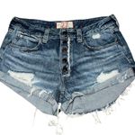 We The Free  Button-Up Distressed Denim Shorts Photo 3
