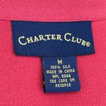 Charter Club  | Medium | 100% Silk Pink Heavyweight Oversized Button Down Shirt Photo 1