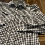 Anthropologie Greyson Western Plaid Pearl Snap Puff
Sleeve Shirt Size Large. EUC Gray Photo 6