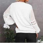 Sioni Milano White Lace Sleeve Pullover Women's Sweater | Size 1X Photo 10