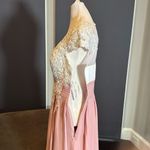 Women’s Ivory Lace Top Pink Chiffon V Photo 6