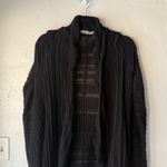 Athleta Black Knit Open Front Waterfall Cardigan Sweater XL Wilton Wrap Chunky Photo 1