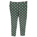 Tracy Negoshian Frida Pants Womens 6 Green Black Geometric Slim Fit Modern Chic Photo 1