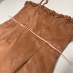 FIKA THE BRAND SUEDE RUFFLE TAN BROWN MINI DRESS SIZE M Size M Photo 8