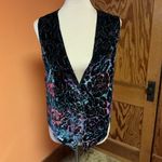 Vintage Crushed Velvet Floral Vest – Y2K Holiday Glam Black Size L Photo 13