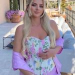 ZARA Cream & Pink Floral Strapless Corset Top Photo 3