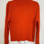 Studio Works  Sweater Pullover Ribbed Mock Neck Womens Size Large Orange‎ Photo 0