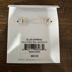 Kendra Scott Ellie 14K Goldplated Stud Earrings Dark Teal Amzonite Photo 3