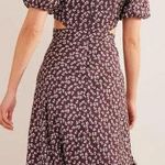 NWT Boden Cut Out Midi Tea Dress Shortsleeve Dark Burgundy Sweet Daisy Size 14R Purple Photo 1