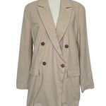 New York And Company NY&Company Double Breasted Linen Blazer Women’s Size L Lightweight Classic Photo 0