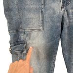 Kancan Avery Straight Leg Cargo Jeans women 9* cropped stretch medium wash denim Blue Size undefined Photo 2