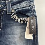 Miss Me  buckle blue beaded embroidered vintage 90s 2000s Y2K bootcut jeans 28x33 Photo 5