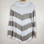 Apt. 9  Cowl Neck Chevron Sweater M White Gray Soft Cozy Tunic Knit Hygee Cozycore Photo 1