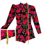 Pretty Little Thing High Neck Romper - Black Floral - 2 Photo 2