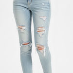 American Eagle  Outfitters Light Blue Ripped Skinny Jeans Photo 0