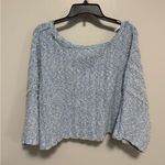 Free People  Blue Good Day Cropped Pullover Sweater Size XS Photo 3