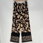 Midnight Velvet Black Tan Stretch Jersey Knit Wide Leg Pull Photo 5