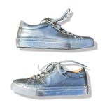 GREATS Brooklyn Brand Italian Leather Silver Sneakers Size 9 Photo 2