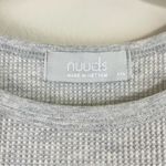 Nuuds Gray Micro Waffle Long Sleeve Crop‎ Top Size XXL Photo 2