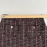 Loft Tweed Mini Skirt Gold Button Front Pocket 8 Petite Photo 1
