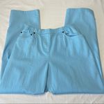 Cathy Daniels Cathy Daniel’s Straight Leg Pull On Jean Pants M Stretch Aqua Blue Slubbed Photo 2