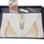 Vintage 1970s Furst & Mooney Snakeskin Clutch Neutral Patchwork Leather Rare Bag Tan Photo 3