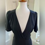 Everly  Dress Black Wrap Midi Dress Minimalist Capsule Closet Staple Photo 2