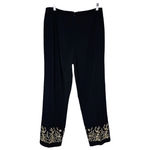 Unbranded Pants Womens 14 Black Gold Detail Dress Pants Business Minimalist Photo 1