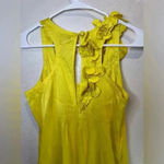 Calypso St. Barth‎ Y2K 100% Silk Flowers Decorated Yellow Mini Dress Photo 7