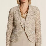  Size 3 Cream Cropped Blazer Lace Sequin Jacket‎ Formal Chicos Size XL Photo 0