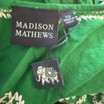 Madison Mathews NWOT Dress XS Kelly Green Embroidered Shift Cotton Kurti Slits Photo 7