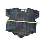 Scala Vintage  Black beaded Open Front Sheer Size Medium Photo 6