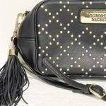 Victoria's Secret  Black Faux Leather Mini Gold Studded Crossbody Bag Tassel Photo 1