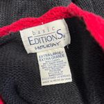 basic editions Vintage Christmas Cardigan Sweater Size XL Black Beaded Sequins Photo 4