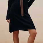 Ann Mashburn  Extra Fine Merino Wool Long Sleeve Black Dress Women's Size Medium Photo 0