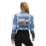 American Bazi Hollywood California Distressed Cropped Jean Jacket Medium Photo 1