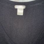 Bozzolo  Black Ribbed V-Neck Crop Top Photo 1