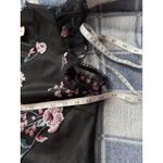 Showpo Sheer Tulle Floral Embroidered‎ Dress Ruffle Sleeves Party Black 4 Photo 2