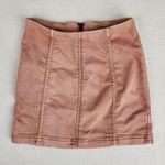 Free People  Modern Femme Denim Mini Skirt Size 2 Light Pink Photo 0