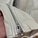 Bagatelle NWT Cream Faux Leather Moto Jacket Women’s M | Vegan Neutral Chic Fall Photo 10