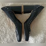 Love moschino  Leather Studded heart Accents chunky heel Pumps size 40 Photo 3