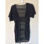 Power Flower Black Open Knit Swim Beach‎ Cover Up Resort Lounge Travel Medium Photo 4