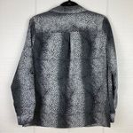 Notations  Spotted Animal Print Black Gray Long Sleeve Button Up Collared Top L Photo 1